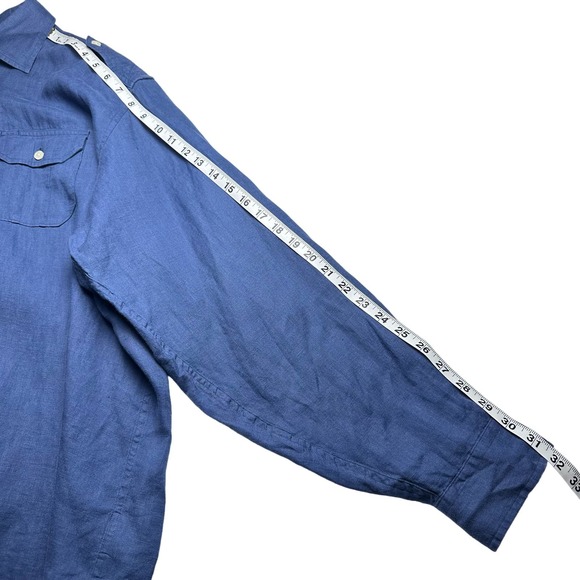 Brooks Brothers | Men | 100% Linen Roll Tab Long Sleeve Button Up Shirt | XL - Picture 6 of 13